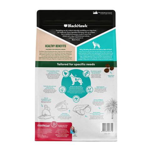 Black Hawk Healthy Benefits Sensitive Skin & Gut Adult Dry Dog Food 12kg