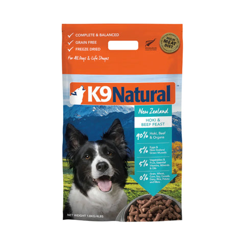 K9 Natural Grain-Free Freeze Dried NZ Beef & Hoki Feast Dry Dog Food 100g