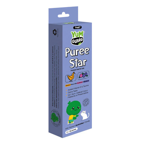 Proudi Yumgaurd Puree Star Chicken, Cranberry, Blueberry Cat Treat 6x 14g