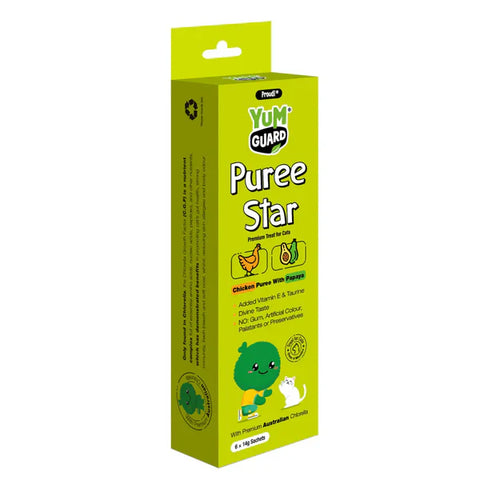 Proudi Yumguard Puree Star Chicken, Papaya Cat Treat 6x 14g