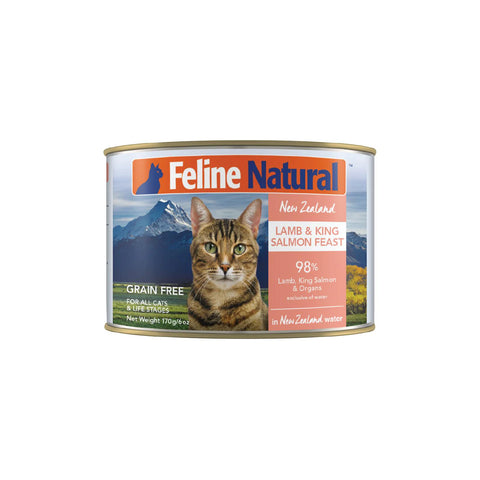 Feline Natural Grain-Free NZ Lamb & King Salmon Feast Wet Cat Food 170g x12