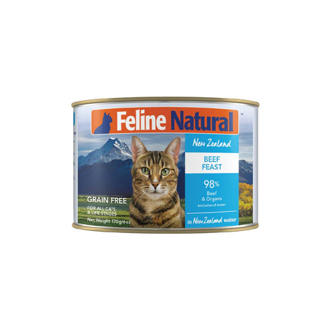 Feline Natural Grain-Free NZ Beef Feast Wet Cat Food 170g x12