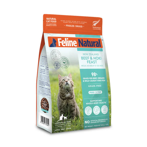Feline Natural Grain-Free Freeze Dried NZ Beef & Hoki Feast Dry Cat Food
