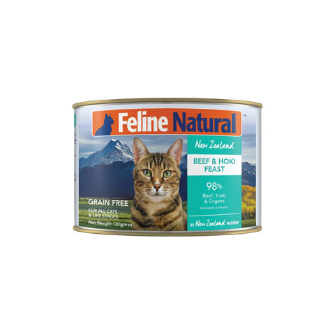 Feline Natural Grain-Free NZ Beef & Hoki Feast Wet Cat Food 170g x12