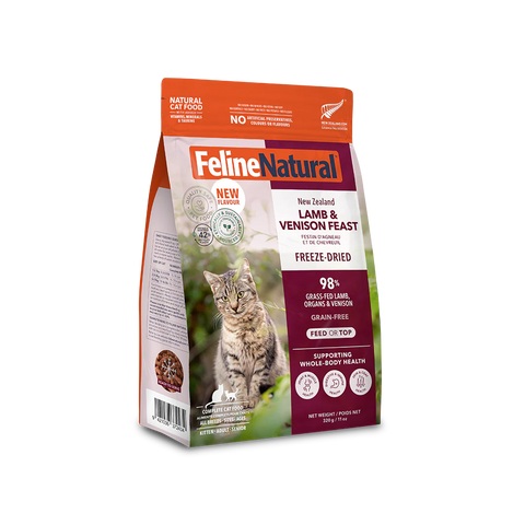 Feline Natural Grain-Free Freeze Dried NZ Lamb & Venison Feast Dry Cat Food