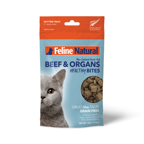Feline Natural Grain-Free Freeze Dried NZ Beef Cat Treats 50g