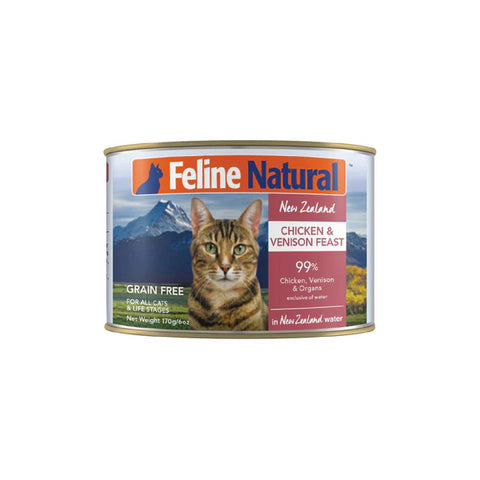 Feline Natural Grain-Free NZ Chicken & Venison Feast Wet Cat Food 170g x12