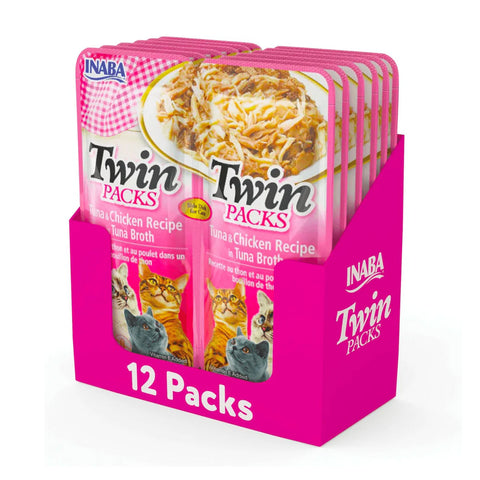 Inaba Twin Packs Tuna and Chicken Recipe in Tuna Broth Wet Cat Food