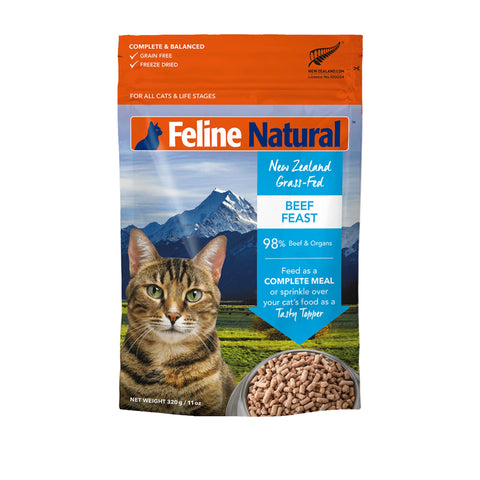 Feline Natural Grain-Free Freeze Dried NZ Beef Feast Dry Cat Food 320g