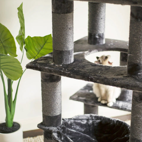 Kazoo 5 Level Cat Playground Charcoal