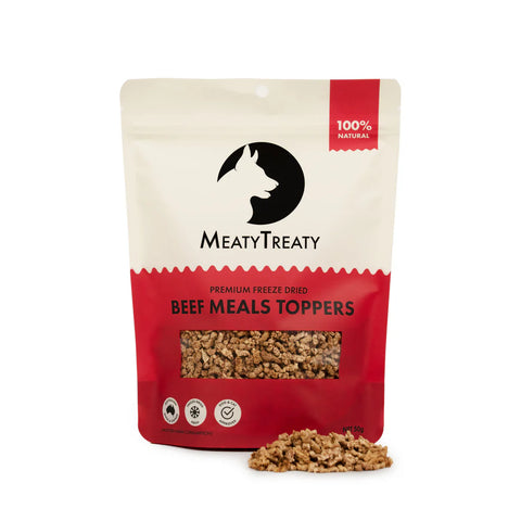 Meaty Treaty Freeze Dried Beef Meals Toppers Dog & Cat Food 50g
