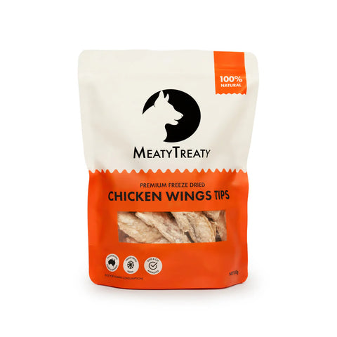 Meaty Treaty Freeze Dried Chicken Wing Tips Dog & Cat Treats 80g