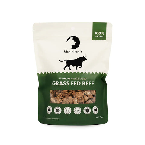 Meaty Treaty Freeze Dried Grass Fed Beef Dog & Cat Treats 70g