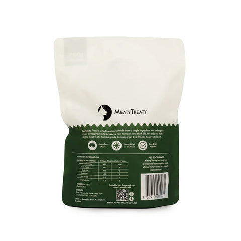 Meaty Treaty Freeze Dried Grass Fed Beef Dog & Cat Treats 70g