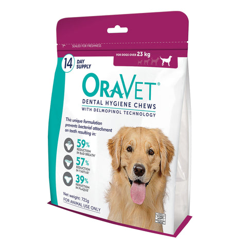 OraVet Dental Hygiene Chews For Large Dogs 23kg+ 14 Pack
