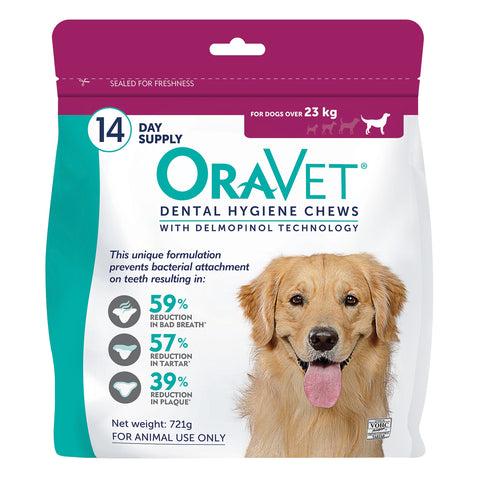 OraVet Dental Hygiene Chews For Large Dogs 23kg+ 14 Pack