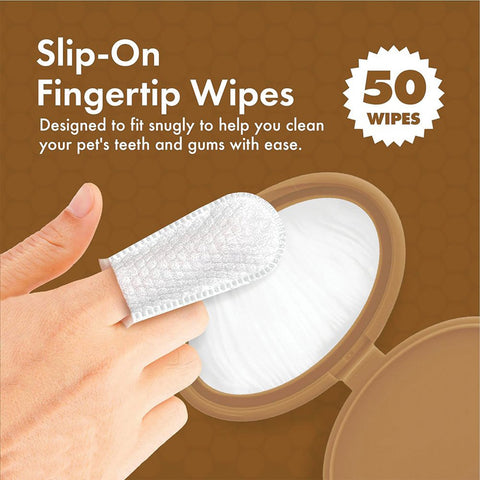 Petkin Finger-Tip Toothwipes Peanut Butter 50pk