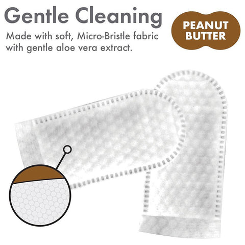 Petkin Finger-Tip Toothwipes Peanut Butter 50pk