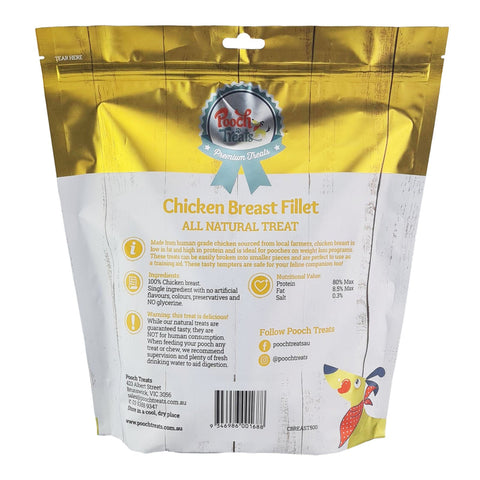 Pooch Treats Australian Chicken Breast Fillet Dog Treats 500g