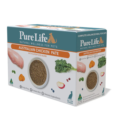 Pure Life Chicken Adult Wet Cat Food Pouches 80g x12
