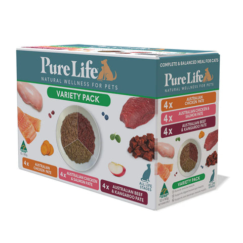 Pure Life Variety Adult Wet Cat Food Pouches 80g x12