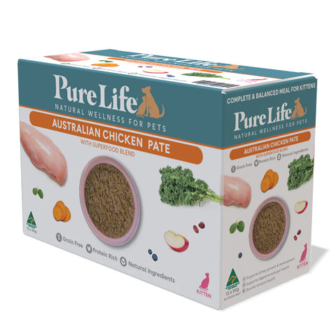 Pure Life Chicken Kitten Wet Cat Food Pouches 80g x12