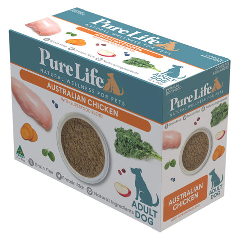 Pure Life Chicken Adult Wet Dog Food Pouches 90g x12