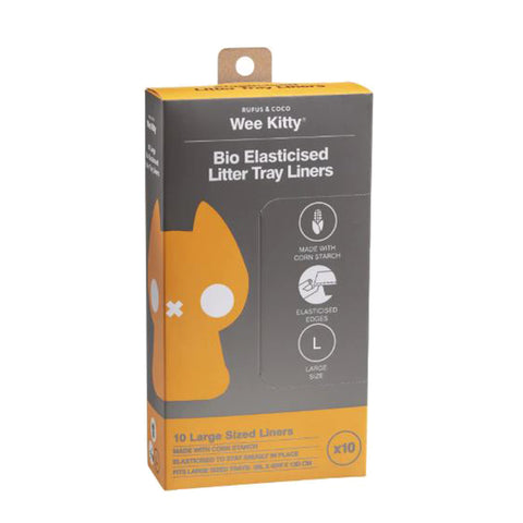 Rufus & Coco Wee Kitty Bio Elasticised Litter Tray Liners Large 10pk