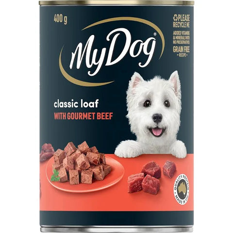 MyDog Classic Loaf with Gourmet Beef Wet Dog Food 24x400g