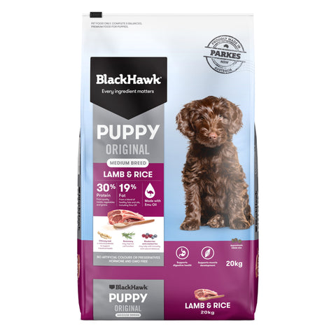 Black Hawk Medium Breed Lamb & Rice Puppy Dry Dog Food 20kg