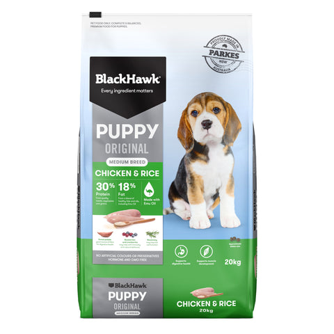 Black Hawk Medium Breed Chicken & Rice Puppy Dry Dog Food 20kg