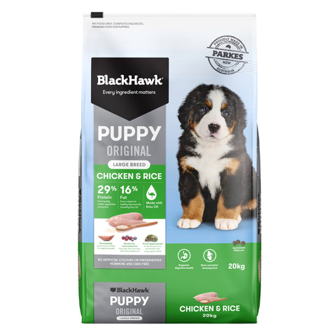 Black Hawk Large Breed Chicken & Rice Puppy Dry Dog Food 20kg