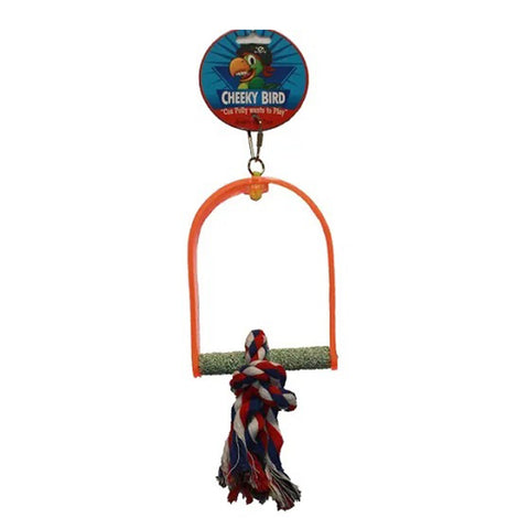 Cheeky Bird Acrylic Swing with Grit Perch Bird Toy