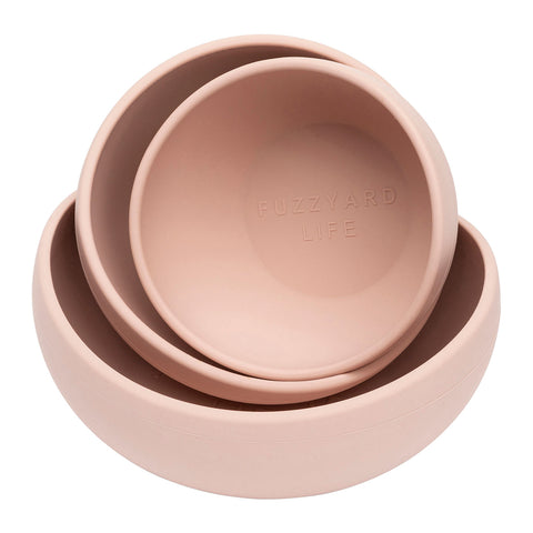 FuzzYard Life Soft Blush Silicone Bowl