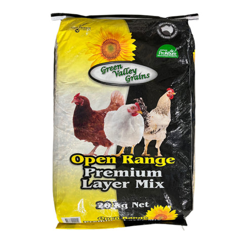 Green Valley Grains Open Range Premium Layer Mix Chicken Feed 20kg