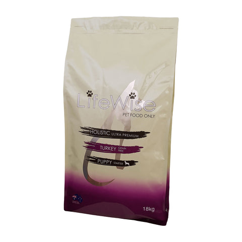LifeWise Grain Free Turkey Stage 1 Starter Puppy Dry Dog Food 18kg