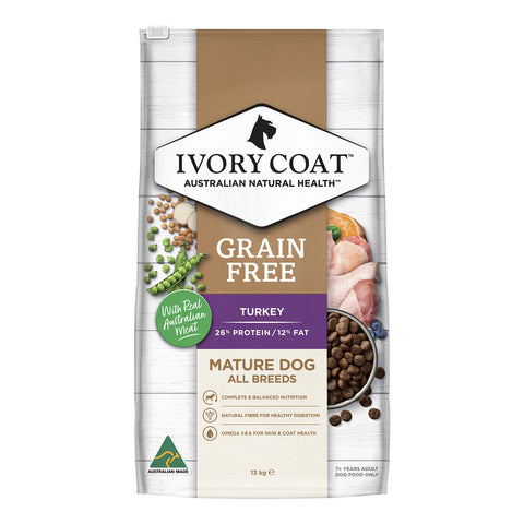 Ivory Coat Grain Free Reduced Fat Turkey Mature Adult Dry Dog Food 2kg
