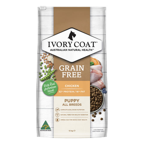 Ivory Coat Grain Free Chicken Puppy Dry Dog Food 13kg